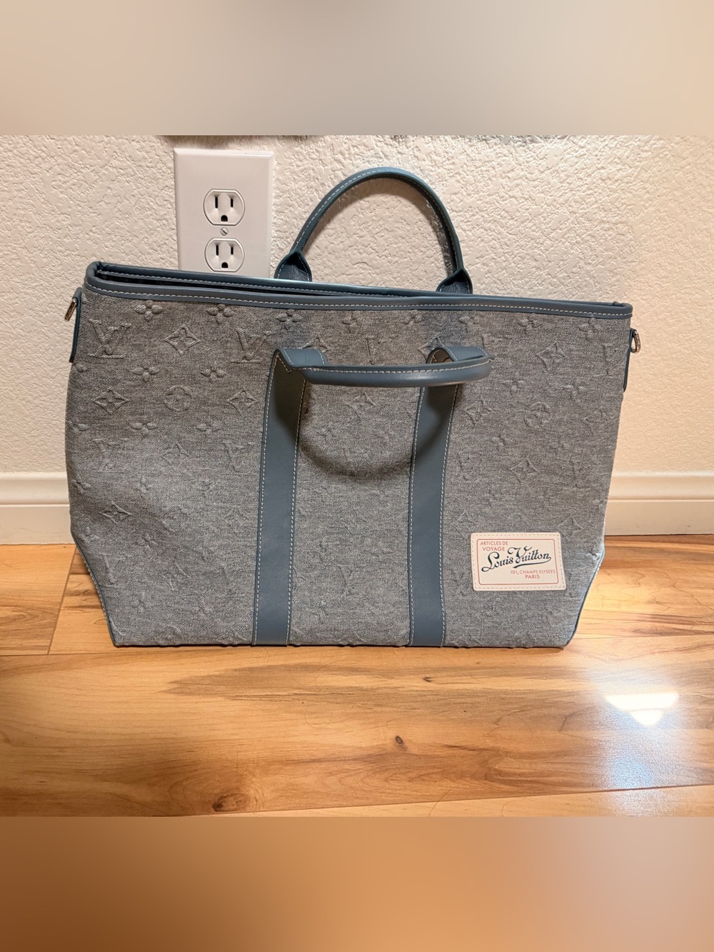 Louis Vuitton Style Blue Monogram Canvas Jeans 2way Tote Bag